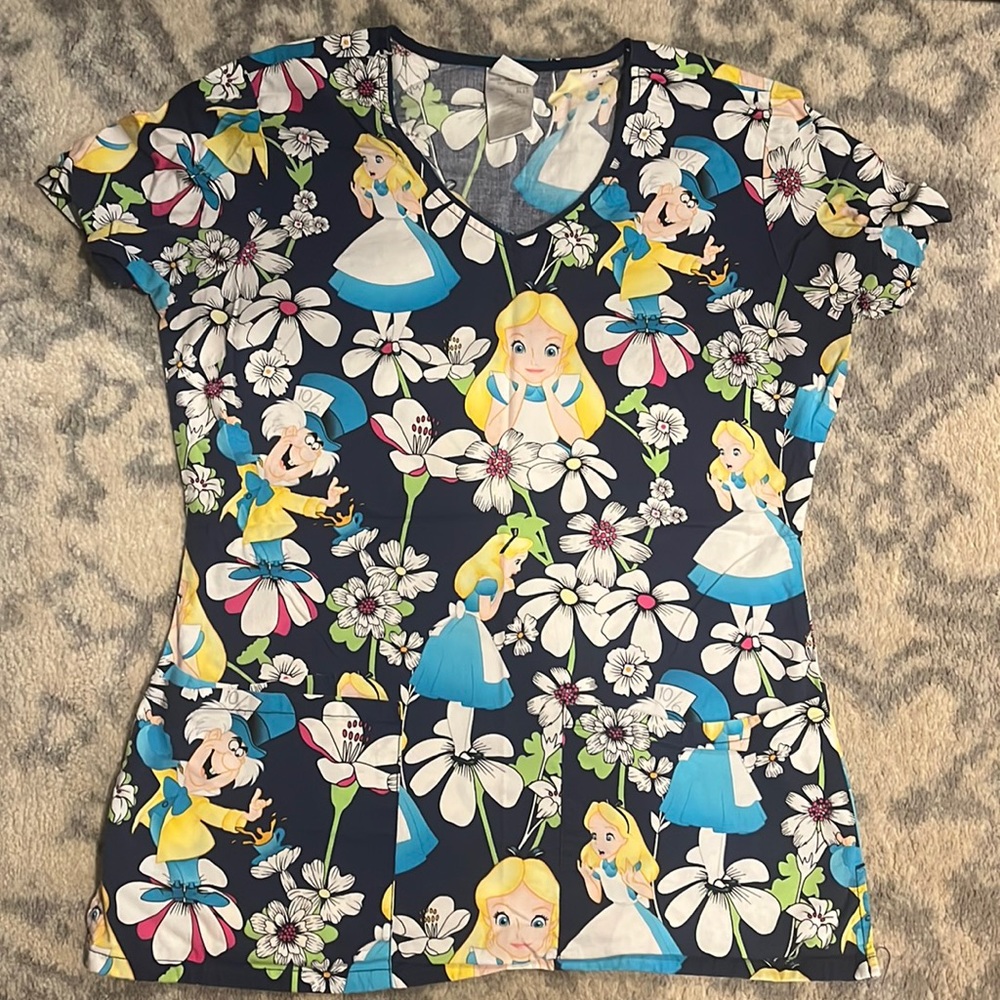 Alice in Wonderland Disney Tooniforms Scrub Top